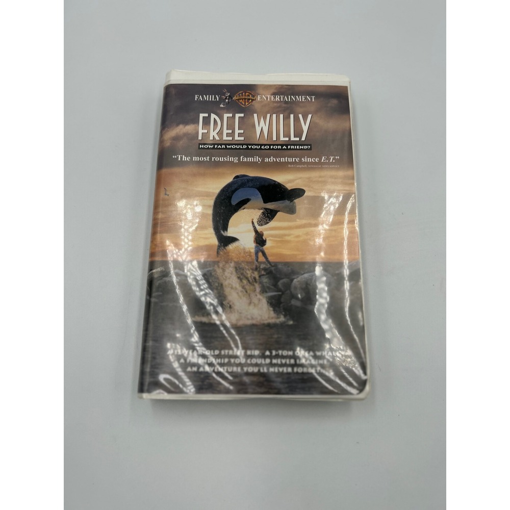 Free‎ Willy VHS 1993 Warner Bros Family Entertainment Clamshell Case Keiko Orca